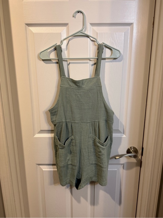 Pink Lily Dresses & Skirts - Pink Lily Sage Green Gauze Romper Overalls Size Small